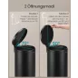   SONGMICS 30L kerek pedálos szemetes acél tintafekete soft-close fedéllel