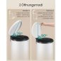   SONGMICS 30L kerek pedálos szemetes acél felhőfehér soft-close fedéllel