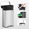 SONGMICS Premium 50L Pedálos Szemetes Rozsdamentes Acél Ezüst