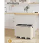   SONGMICS 3 rekeszes szelektív hulladékgyűjtő kukák 3 x 18 l acél homokbézs soft close