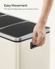 SONGMICS 3 rekeszes szelektív hulladékgyűjtő kukák 3 x 18 l acél homokbézs soft close