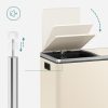SONGMICS Dupla Rekeszes Krémszínű Pedálos Szemetes 2x30L Soft-Close Rendszerrel
