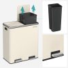 SONGMICS Dupla Rekeszes Krémszínű Pedálos Szemetes 2x30L Soft-Close Rendszerrel
