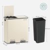 SONGMICS Dupla Rekeszes Krémszínű Pedálos Szemetes 2x30L Soft-Close Rendszerrel