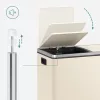 SONGMICS LTB060A01 dupla rekeszes szemetes 2 x 30 l acél krém soft-close pedálos