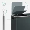 SONGMICS Dupla Szemetes Kuka 2 x 30 L Pedálos Szelektív Hulladékgyűjtő Acél Füstös Szürke