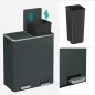   SONGMICS Dupla Szemetes Kuka 2 x 30 L Pedálos Szelektív Hulladékgyűjtő Acél Füstös Szürke