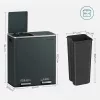 SONGMICS Dupla Szemetes Kuka 2 x 30 L Pedálos Szelektív Hulladékgyűjtő Acél Füstös Szürke
