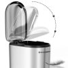 SONGMICS Slim Pedálos Szemetes 10L Acél Ezüst Lassú Záródású