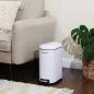   SONGMICS Slim Pedálos Szemetes 10L Acél Fehér Lassú Záródású