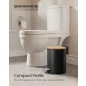   SONGMICS LTB113BZ01 Pedálos Szemetes Bambusz Fedéllel Tintafekete Soft-Close 3 L