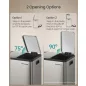  SONGMICS LTB145EZ01 3 rekeszes szelektív hulladékgyűjtő rozsdamentes acél ezüst pedálos soft close
