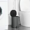 SONGMICS Pedálos Szemetes 5L Acél Fürdőszobai Hulladékgyűjtő Szürke-Fekete