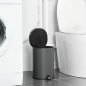   SONGMICS Pedálos Szemetes 5L Acél Fürdőszobai Hulladékgyűjtő Szürke-Fekete