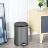 SONGMICS Pedálos Szemetes 5L Acél Fürdőszobai Hulladékgyűjtő Szürke-Fekete