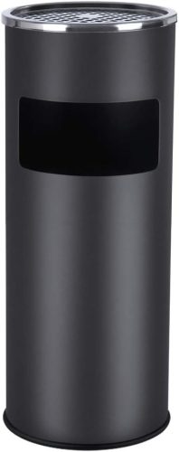 SONGMICS Álló Hamutartó és Szemeteskuka Rozsdamentes Acél Fekete