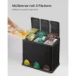   SONGMICS 3 rekeszes szelektív hulladékgyűjtő pedálos szemetes acél fekete 24 literes