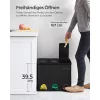 SONGMICS 3 rekeszes szelektív hulladékgyűjtő pedálos szemetes acél fekete 24 literes