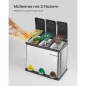  SONGMICS 3-Rekeszes Pedálos Szelektív Hulladékgyűjtő Rozsdamentes Acél Ezüst