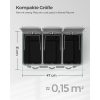 SONGMICS 3-Rekeszes Pedálos Szelektív Hulladékgyűjtő Acél Fehér-Szürke