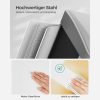 SONGMICS 3-Rekeszes Pedálos Szelektív Hulladékgyűjtő Acél Fehér-Szürke