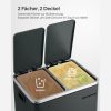 SONGMICS Dupla Szelektív Hulladékgyűjtő Acél Pedálos Szemetes 2x15L Antracitszürke