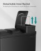 SONGMICS Hármas Szelektív Hulladékgyűjtő Pedálos Fém Szemetes 45L Fekete
