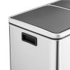SONGMICS Dupla Szelektív Hulladékgyűjtő Pedálos Szemetes 2x24L Ezüst