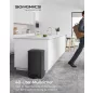   SONGMICS Premium Pedálos Szemetes 40L Acél Szemeteskuka Puha Záródással Fekete