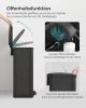 SONGMICS Premium Pedálos Szemetes 40L Acél Szemeteskuka Puha Záródással Fekete