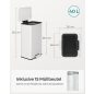 SONGMICS 40 Literes Acél Pedálos Szemetes Soft-Close Fedéllel Fehér