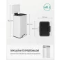   SONGMICS 40 Literes Acél Pedálos Szemetes Soft-Close Fedéllel Fehér