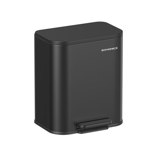 SONGMICS Pedálos Szemeteskuka 20L Acél Fekete Soft-Close