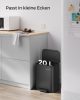 SONGMICS Pedálos Szemeteskuka 20L Acél Fekete Soft-Close