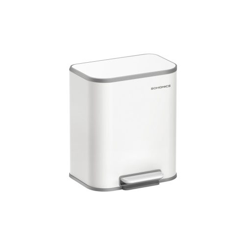 SONGMICS Modern Pedálos Szemeteskuka 20L Acél Felhőfehér Soft-Close
