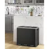 SONGMICS LTB54BK Háromrekeszes Pedálos Szelektív Hulladékgyűjtő Acél Fekete Soft-Close Fedéllel