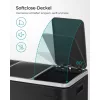 SONGMICS LTB54BK Háromrekeszes Pedálos Szelektív Hulladékgyűjtő Acél Fekete Soft-Close Fedéllel