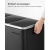 SONGMICS Hármas Szelektív Hulladékgyűjtő Pedálos Szemetes 3x18L Fekete