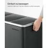 SONGMICS 3x18L Szelektív Hulladékgyűjtő Pedálos Szemeteskuka Puha Záródású Fedéllel Antracitszürke
