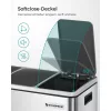 SONGMICS 3x18L Prémium Szelektív Hulladékgyűjtő Pedálos Szemeteskuka Puha Záródással Ezüst-Fekete