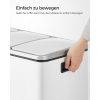 SONGMICS Háromrekeszes Szelektív Hulladékgyűjtő Pedálos Szemetes 3x18L Fehér