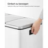 SONGMICS Háromrekeszes Szelektív Hulladékgyűjtő Pedálos Szemetes 3x18L Fehér
