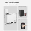 SONGMICS Háromrekeszes Szelektív Hulladékgyűjtő Pedálos Szemetes 3x18L Fehér