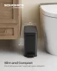 SONGMICS 5 literes Pedálos Szemeteskosár rozsdamentes acél fekete slim