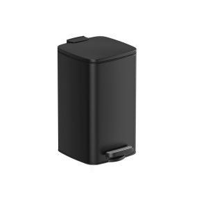   SONGMICS Kompakt Pedálos Fürdőszobai Szemetes Acél Fekete 8L