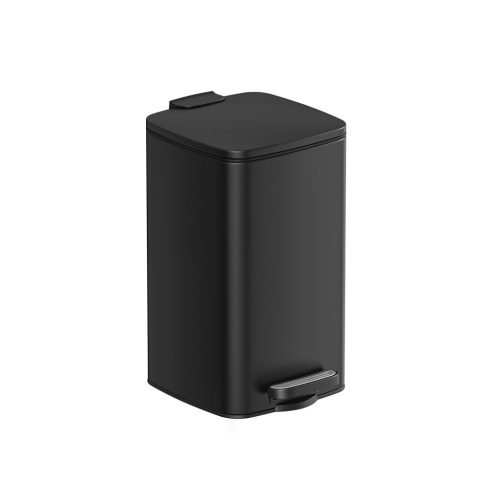 SONGMICS Kompakt Pedálos Fürdőszobai Szemetes Acél Fekete 8L