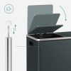 SONGMICS Dupla Pedálos Szemeteskuka Füstszürke Fém 2x30L Szelektív Hulladékgyűjtő