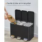   SONGMICS HOME 3 rekeszes szelektív hulladékgyűjtő 3 x 15 l acél fekete pedálos