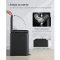   SONGMICS HOME 3 rekeszes szelektív hulladékgyűjtő 3 x 15 l acél fekete pedálos