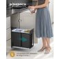   SONGMICS LTB950B01 beépíthető kihúzható szelektív hulladékgyűjtő 2x15 l acél váz ABS fedél fekete